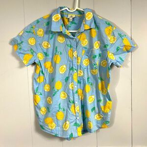 St John’s Bay Classic Crafted Cotton Lemmon Button Down Tee Shirt Size Large